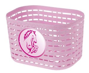 Kosár gyerekbiciklire mosolygós, pink