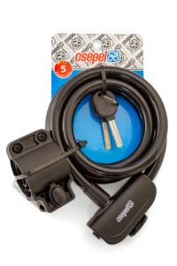 Kábelzár spirál kulcsos 12x1200mm Csepel, fekete