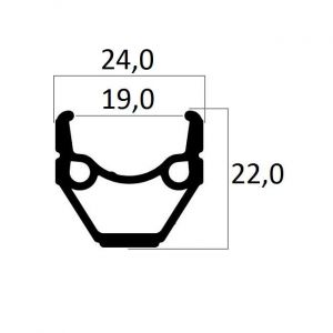 Felni 24x1.75 MT-240 duplafalú alu fekete