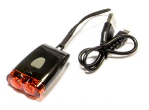 Lámpa villogó hátsó USB 2 LED 3 funkció fekete