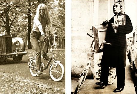 Brigitte Bardot és Salvador Dalí kerékpárral